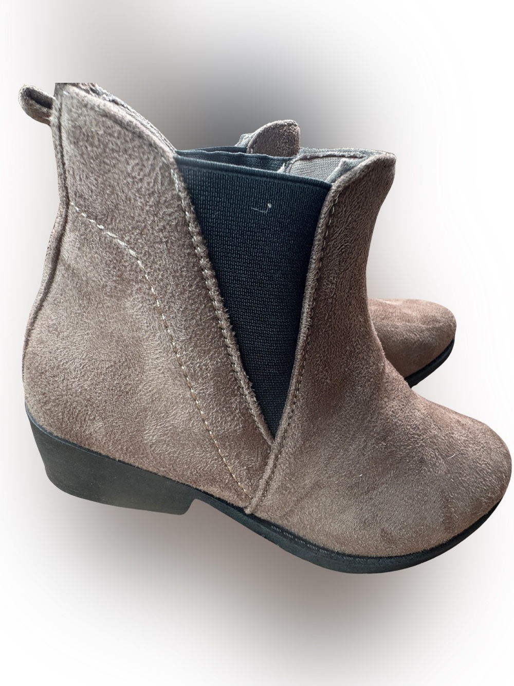 Women’s Taupe Vegan Suede Chelsea Booties - Classic Slip-On Style